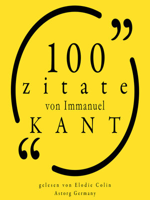 cover image of 100 Zitate von Immanuel Kant